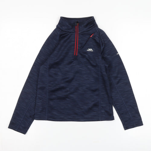 Trespass Boys Blue 1/4 Zip Sweatshirt, Lightweight, 7-8 Years
