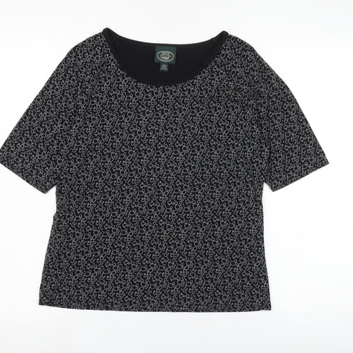 Laura Ashley Women's Black Geometric T-Shirt M