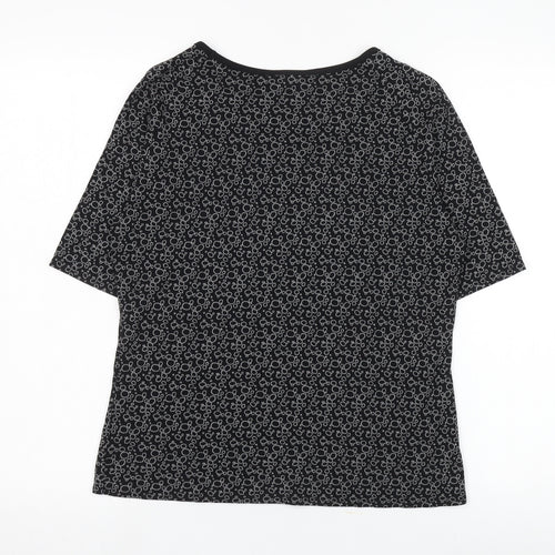 Laura Ashley Women's Black Geometric T-Shirt M