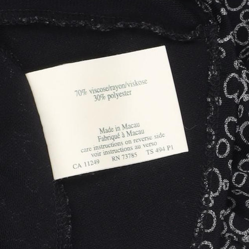 Laura Ashley Women's Black Geometric T-Shirt M