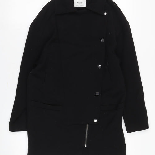 Mango Women's Black XS Overcoat with Buttons