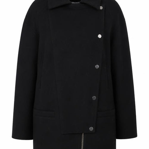 Mango Women's Black XS Overcoat with Buttons
