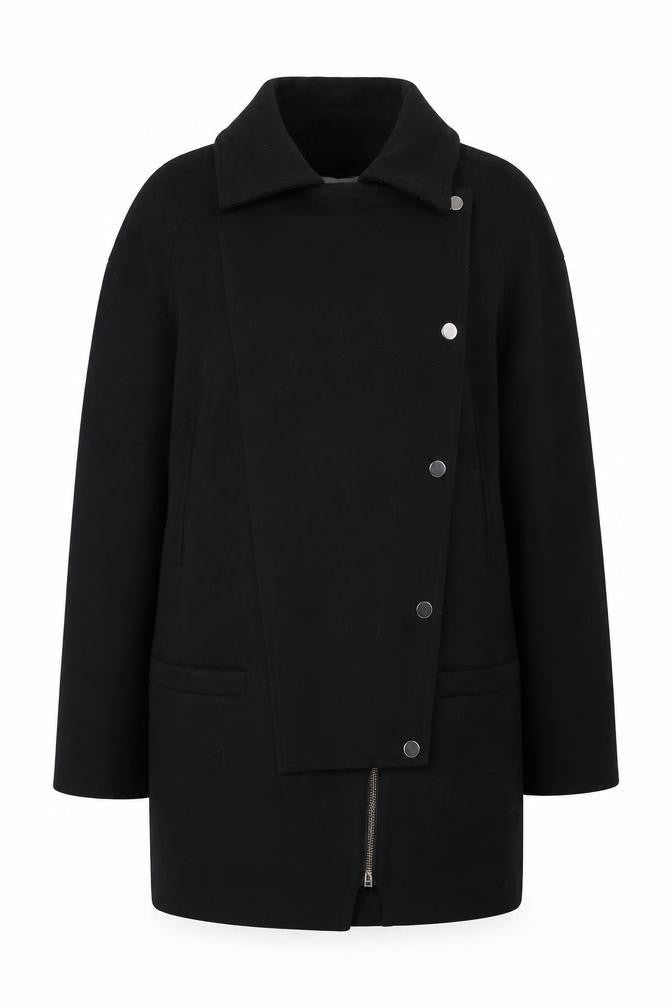 Mango Women's Black XS Overcoat with Buttons