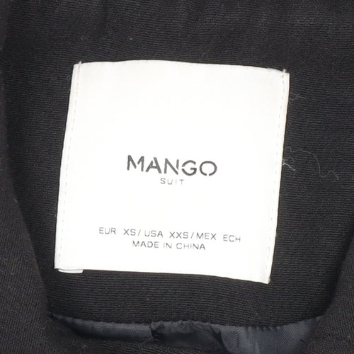 Mango Women's Black XS Overcoat with Buttons