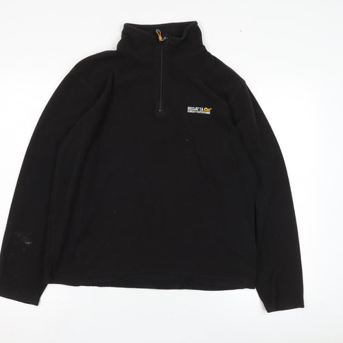 Regatta Black Henley Fleece Sweatshirt - M Unisex