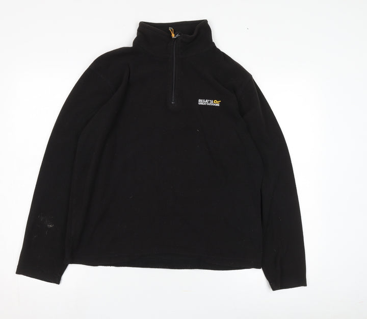 Regatta Black Henley Fleece Sweatshirt - M Unisex