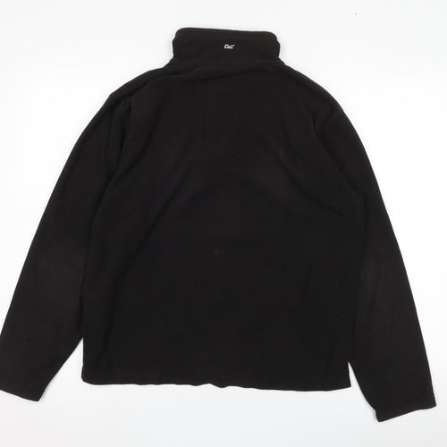 Regatta Black Henley Fleece Sweatshirt - M Unisex