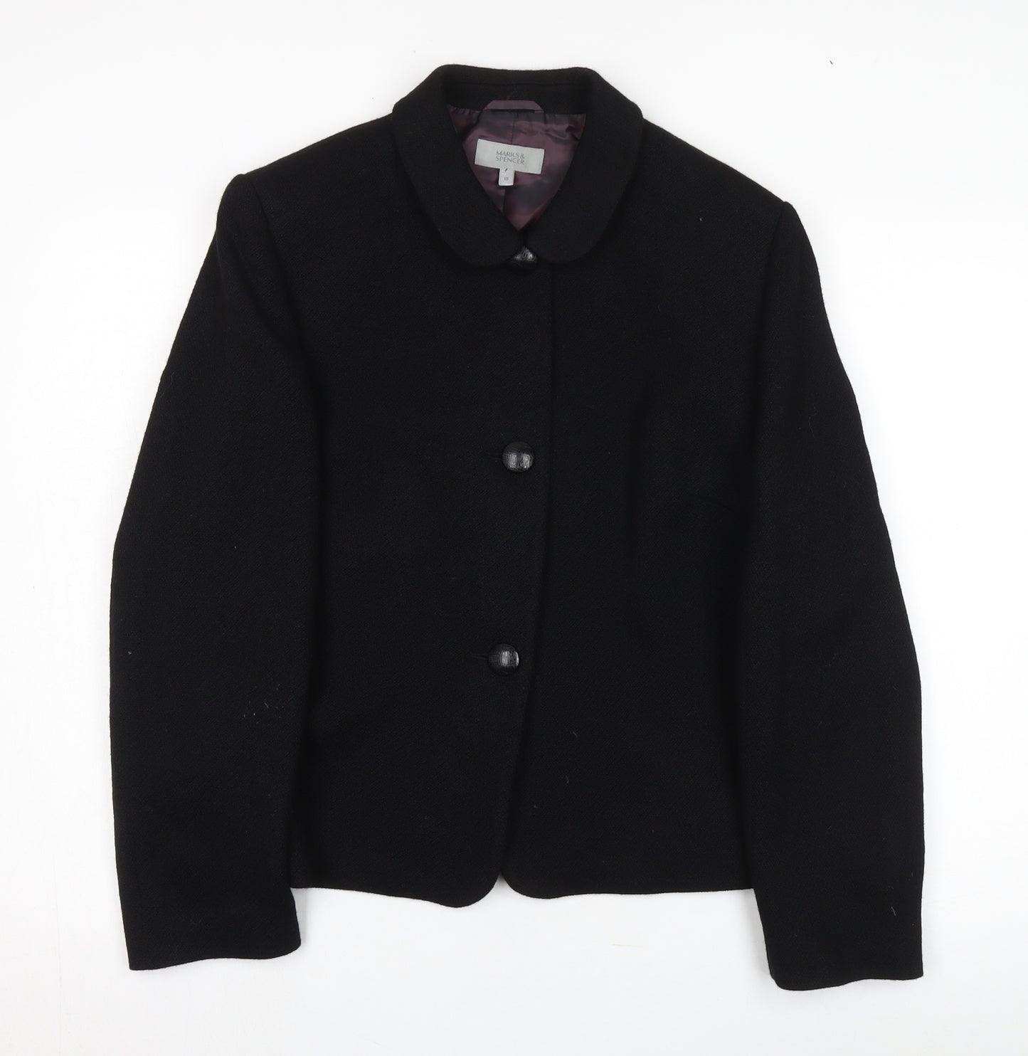 Marks and Spencer Women's Black Wool Jacket Size 18
