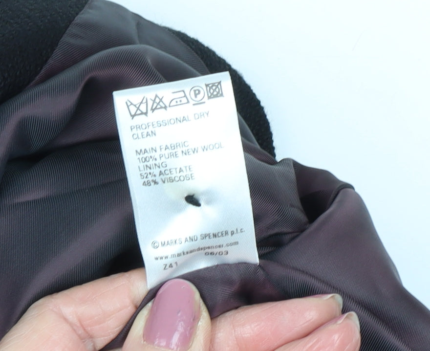 Marks and Spencer Women's Black Wool Jacket Size 18