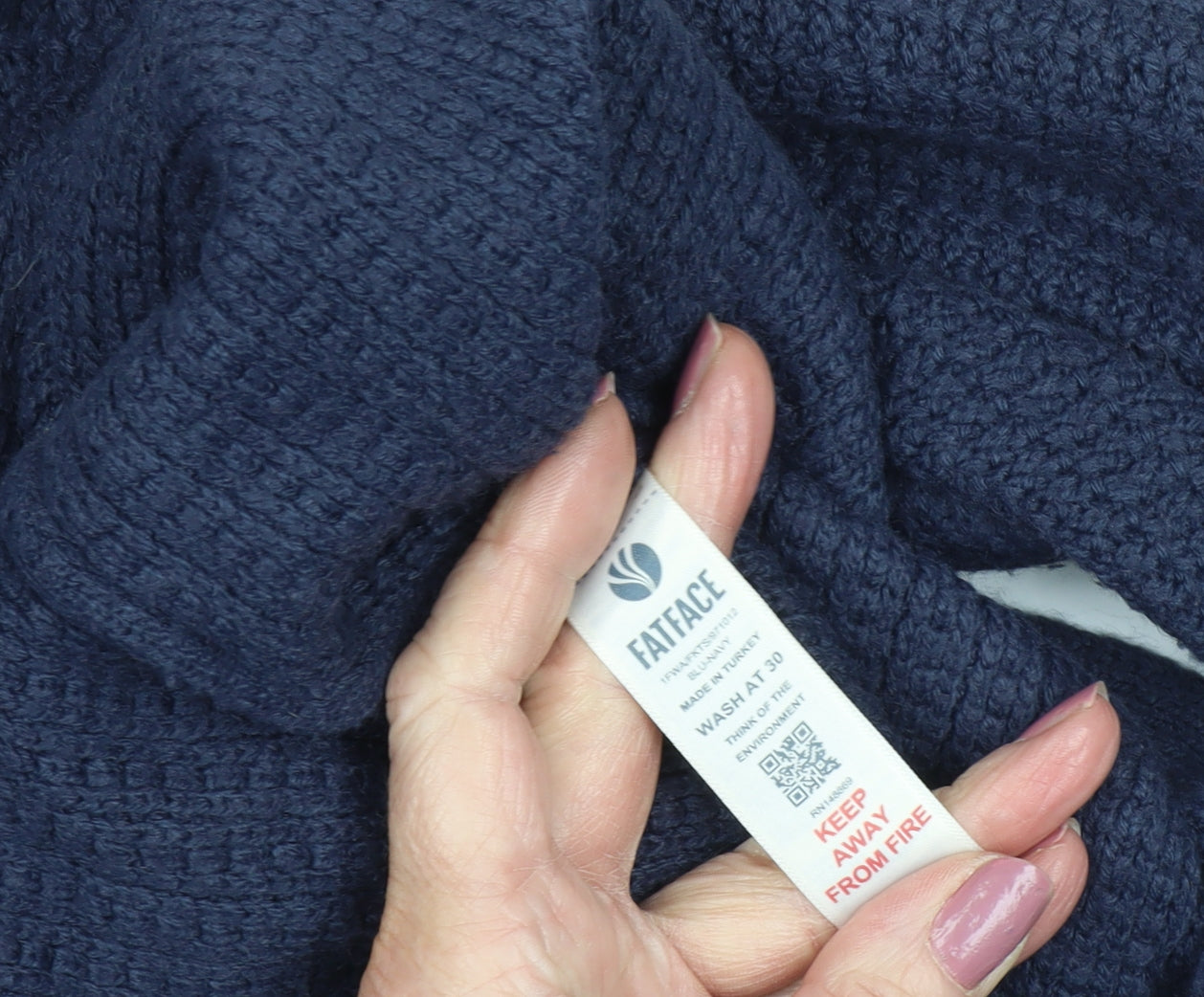 Fat Face Women's Blue Cardigan Size 22, Relaxed Knit