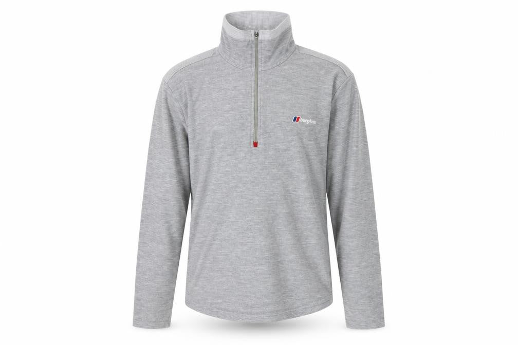 Front view of Berghaus boys’ grey 1/4 zip fleece sweatshirt - 10 years
