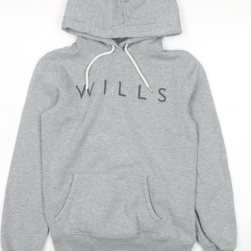 Jack Wills Women's Grey Pullover Logo Hoodie Size 8