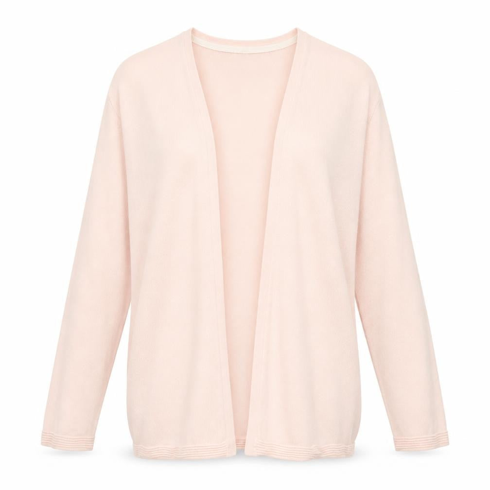 Front view of ESPRIT Women's Pink Cardigan, size M, Cotton