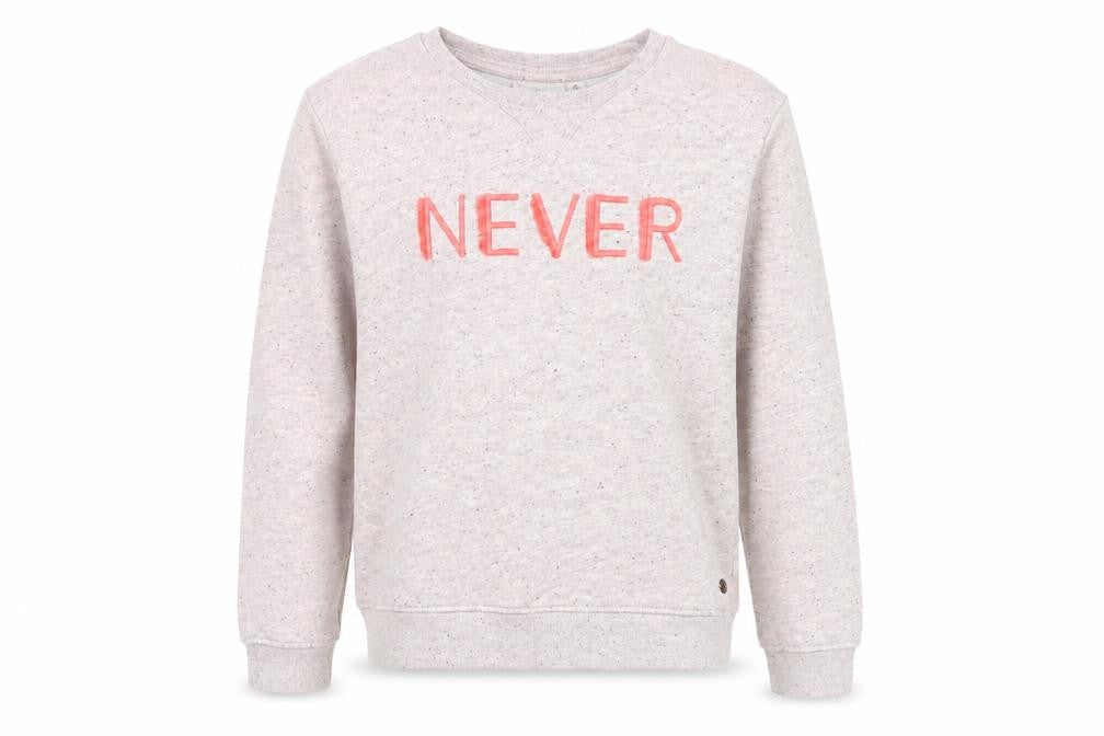 Front view of Tom Tailor girls’ beige sweatshirt, size 12, with never graphic