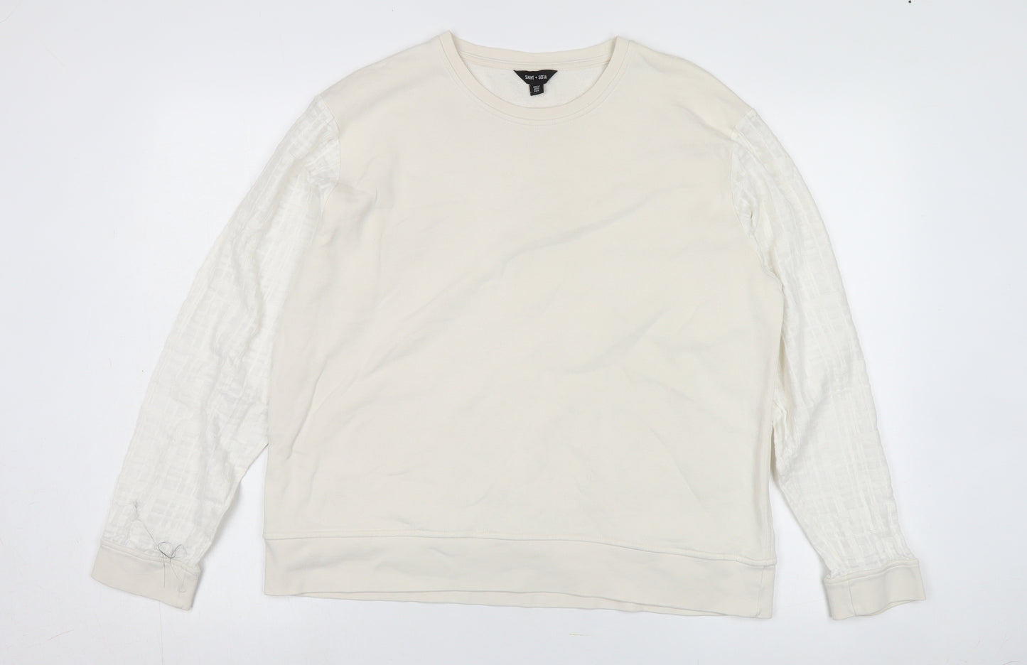 Saint + Sofia Women's Ivory Pullover Sweatshirt Size 16