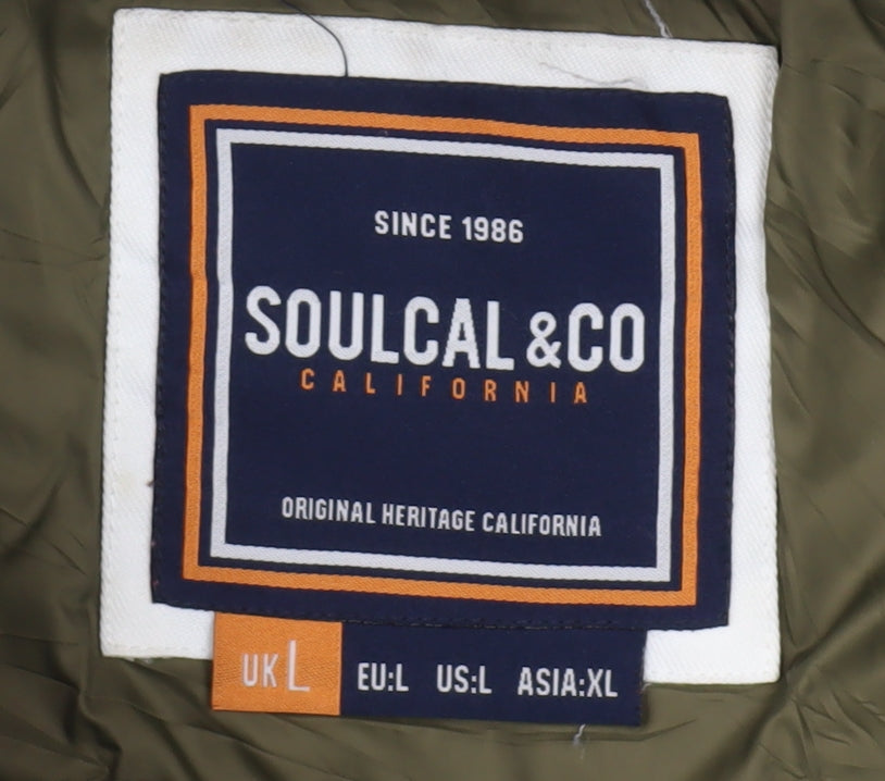 SoulCal & Co Men's Black Puffer Jacket L