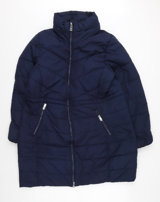 Marks and Spencer Women's Blue Puffer Jacket Size 16