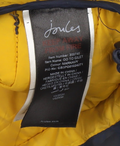Joules Men's Blue Puffer Waistcoat - L, Casual & Lightweight