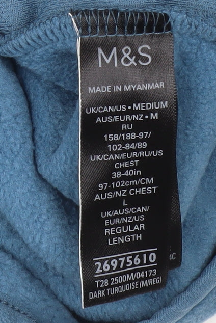 Marks and Spencer Men's Blue Fleece Jacket, M