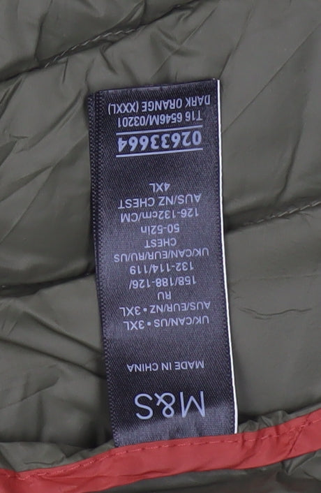 Marks and Spencer Men's Orange Puffer Waistcoat 3XL