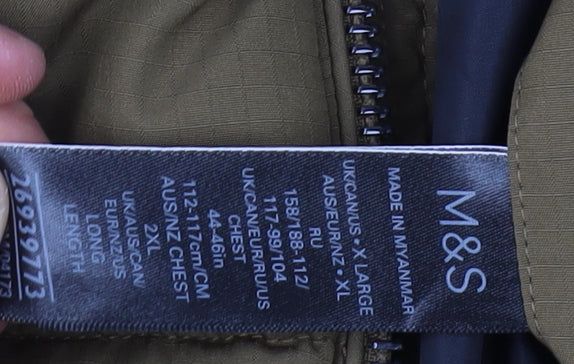 Marks and Spencer Men's Green Puffer Jacket XL