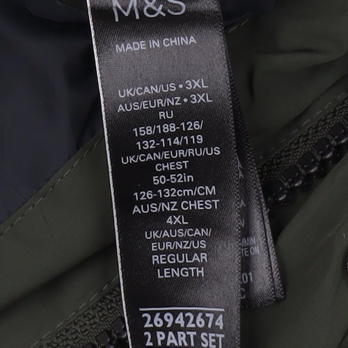 Marks and Spencer Men's Green 3XL Hooded Puffer Jacket