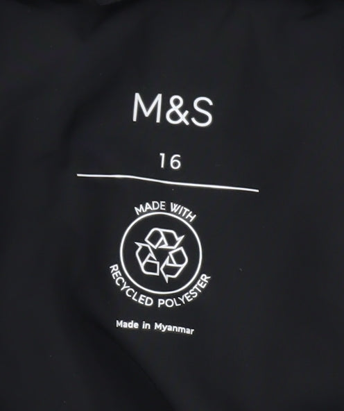 Marks and Spencer Women's Black Size 16 Puffer Jacket