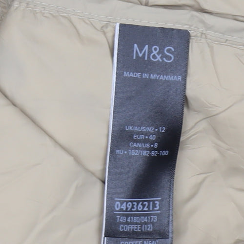 Marks and Spencer Women's Beige Puffer Waistcoat, Size 12