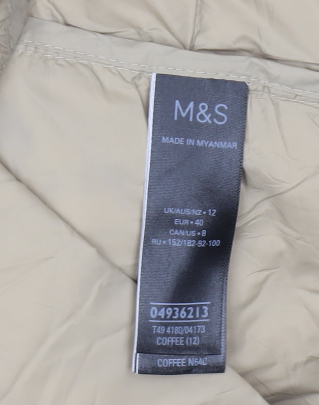 Marks and Spencer Women's Beige Puffer Waistcoat, Size 12