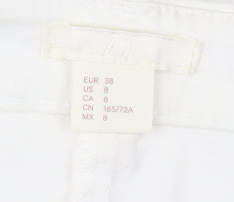 H&M Women's White Ankle Trousers, Size 10