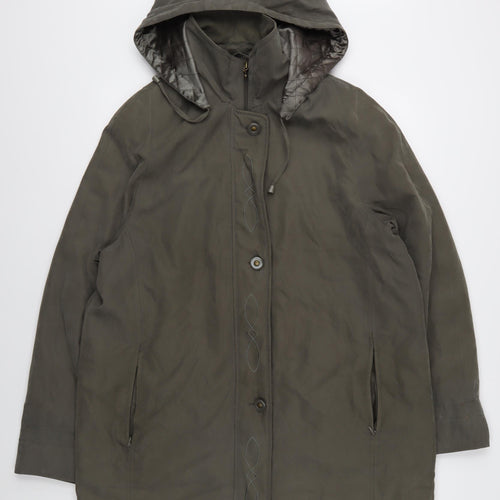 Bon Marché Women's Green Parka Coat M Casual Hooded