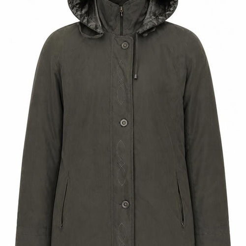 Bon Marché Women's Green Parka Coat M Casual Hooded