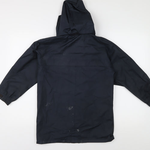 Winterbottom's Boys Blue Rain Coat Jacket, L, Hooded, School