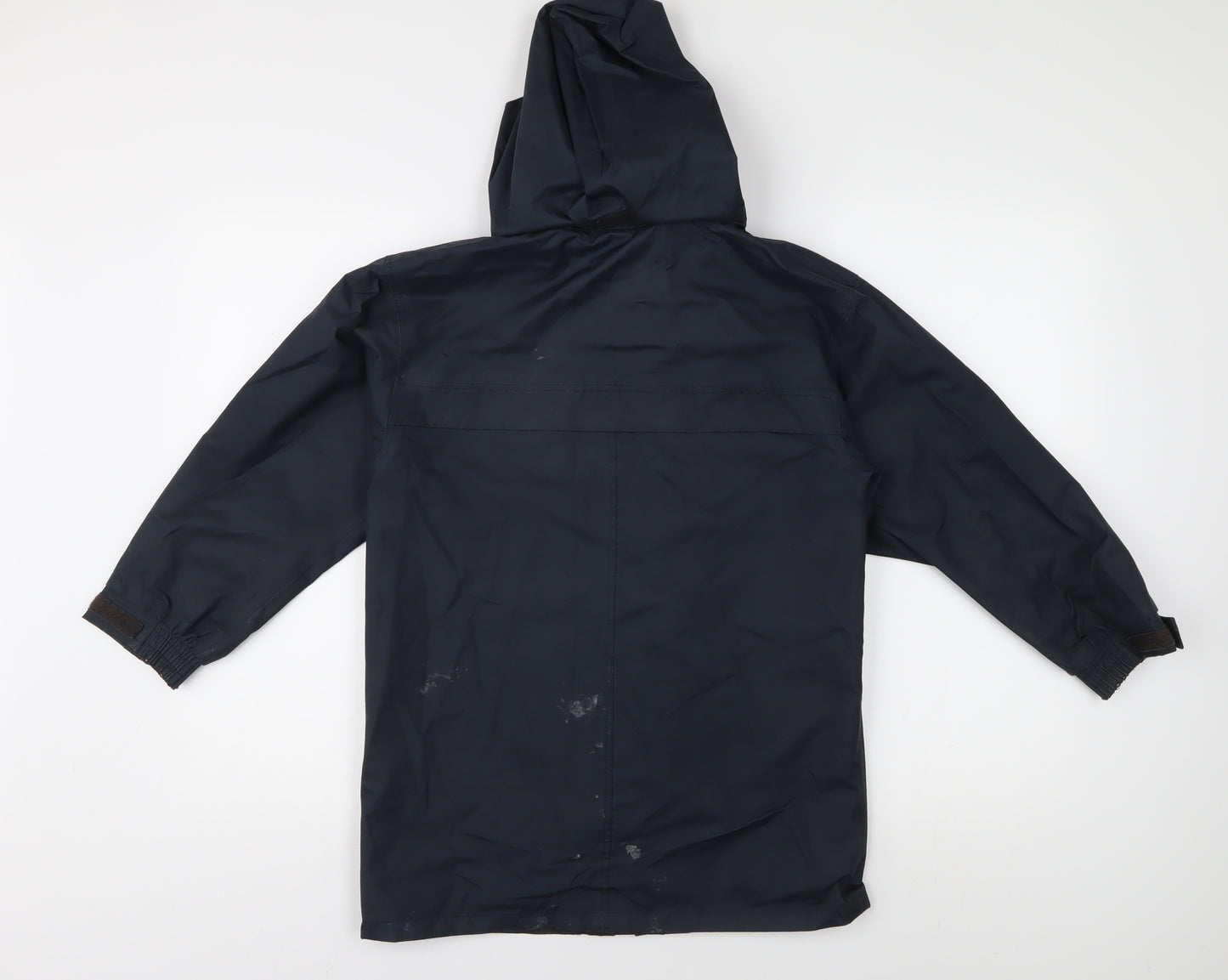 Winterbottom's Boys Blue Rain Coat Jacket, L, Hooded, School