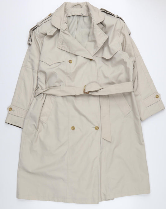 St Michael Women's Beige Trench Coat Size 16 Petites