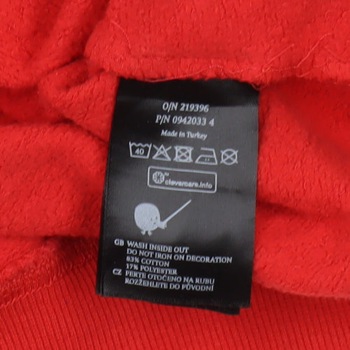 Monki Unisex Red Graphic Pullover Sweatshirt L