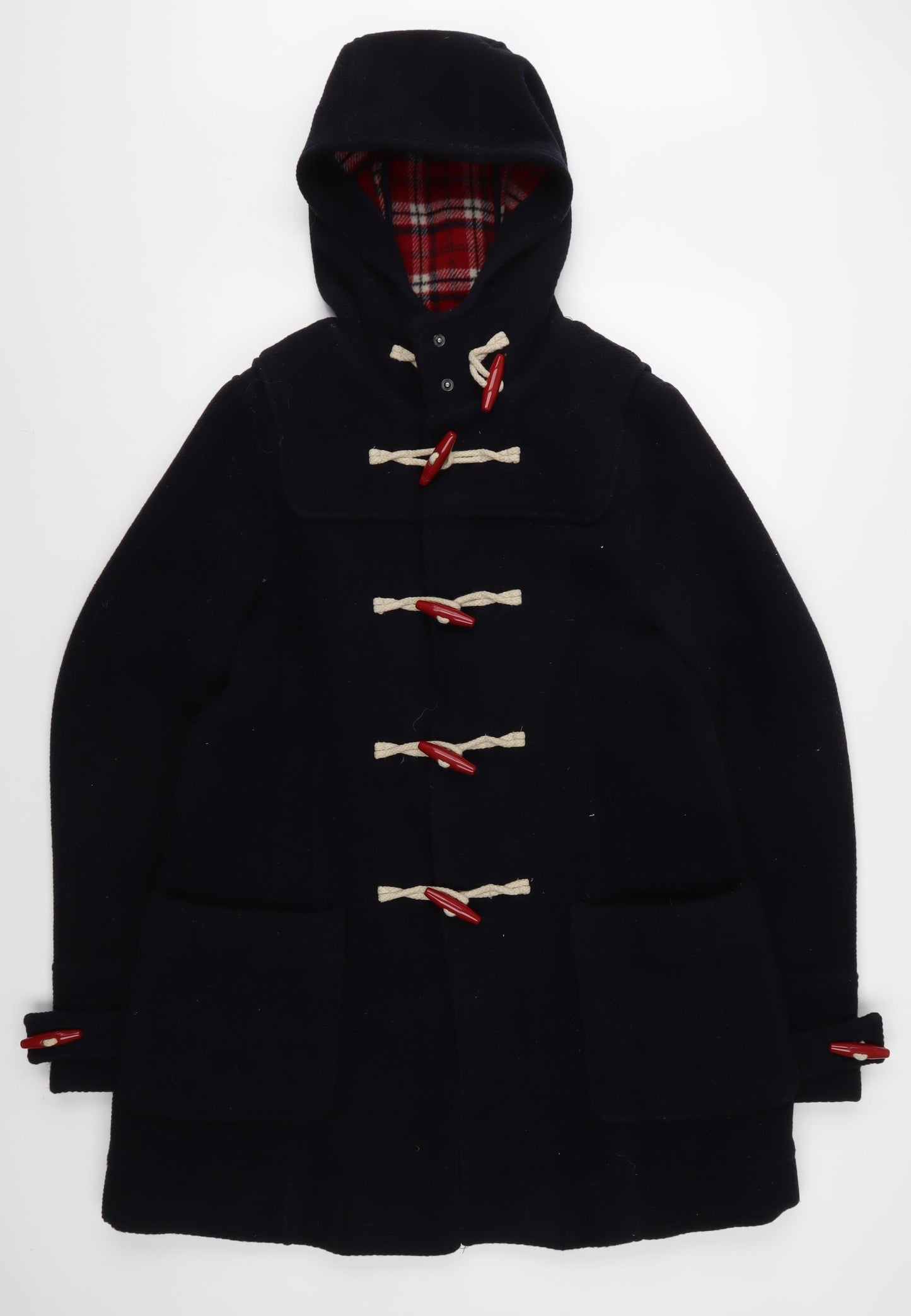 Topshop Women's Black Wool Duffle Coat Size 16