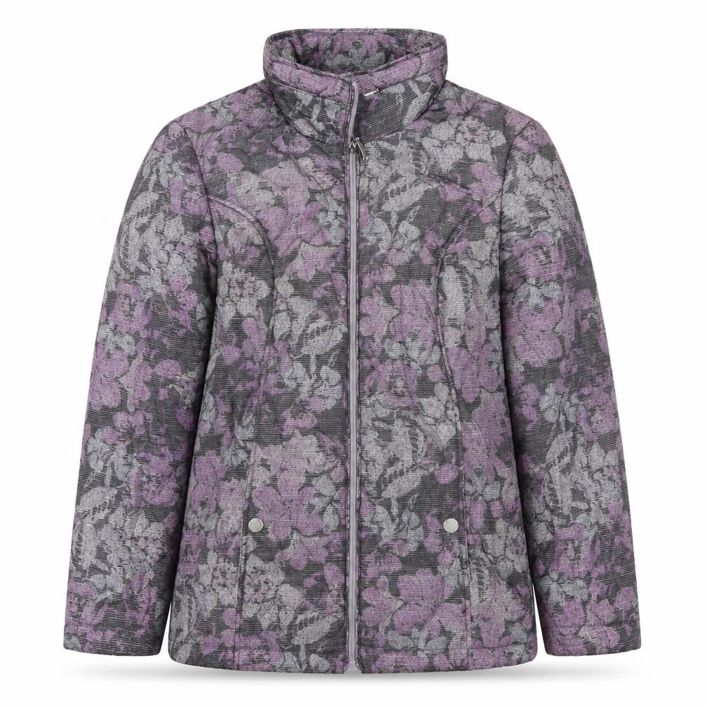 Front view of Bonmarché Women's Multicoloured Floral Puffer Jacket, size 10