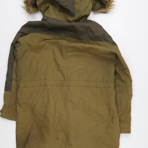 Topshop Women's Green Parka Jacket - Size 6