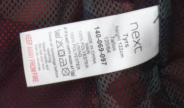 Next Boys Red Mid-Length Hooded Jacket Size 7