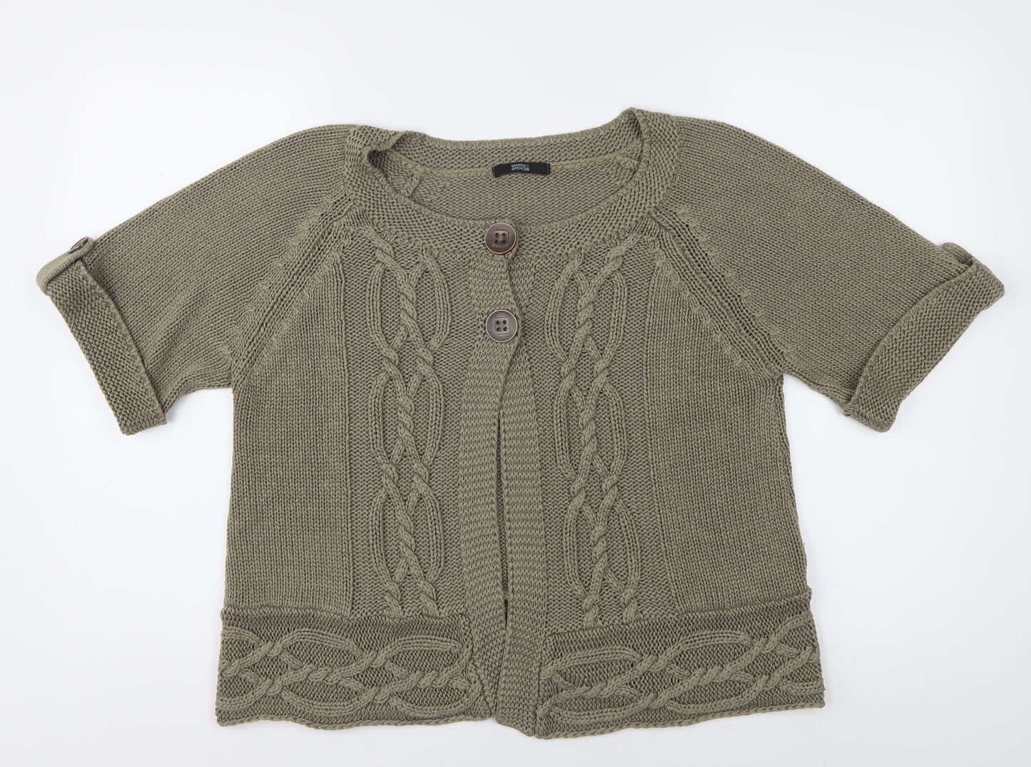 Marks and Spencer Women's Green Short Sleeve Cardigan