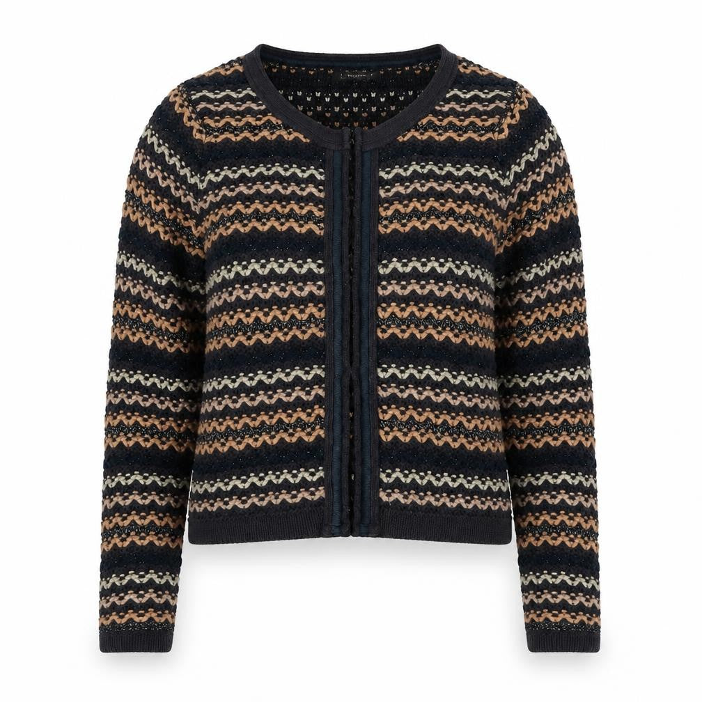 Front view of Limited Women's Multicoloured Cardigan, size 10, Full Zip
