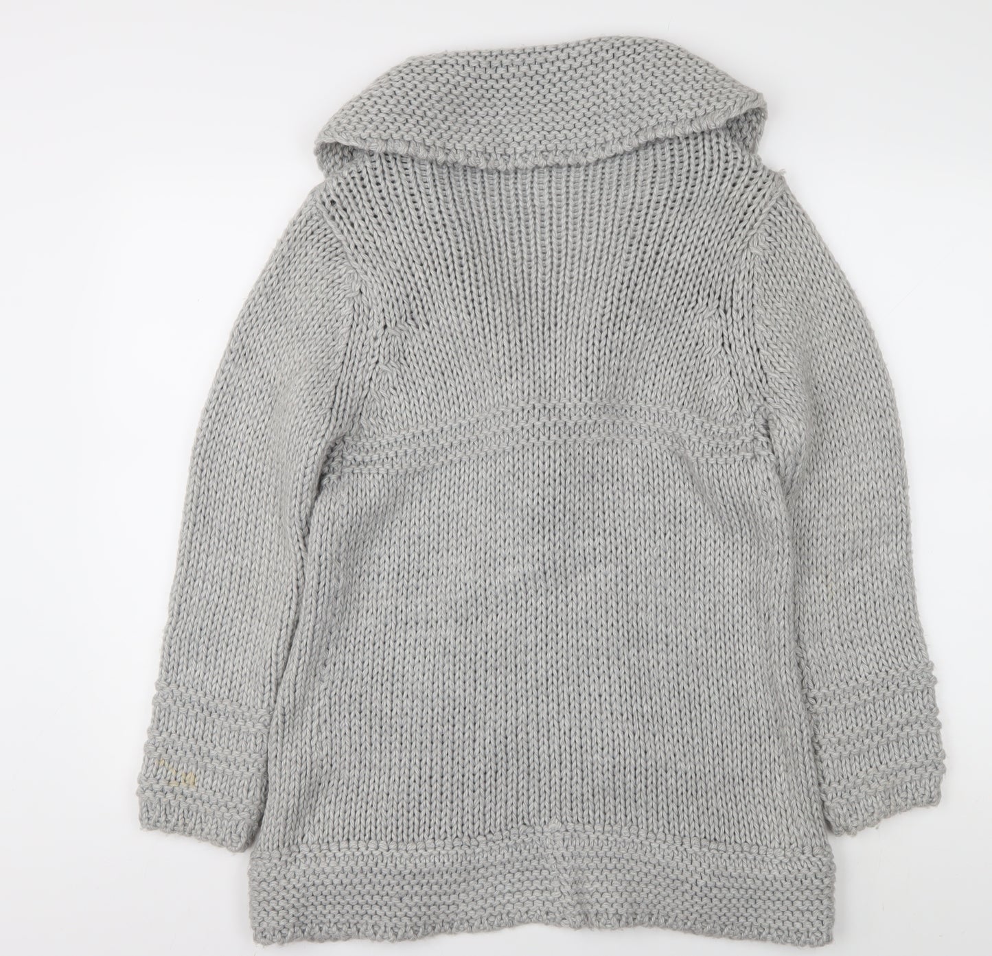 Next Women's Grey M Collared Cardigan Acrylic Wool