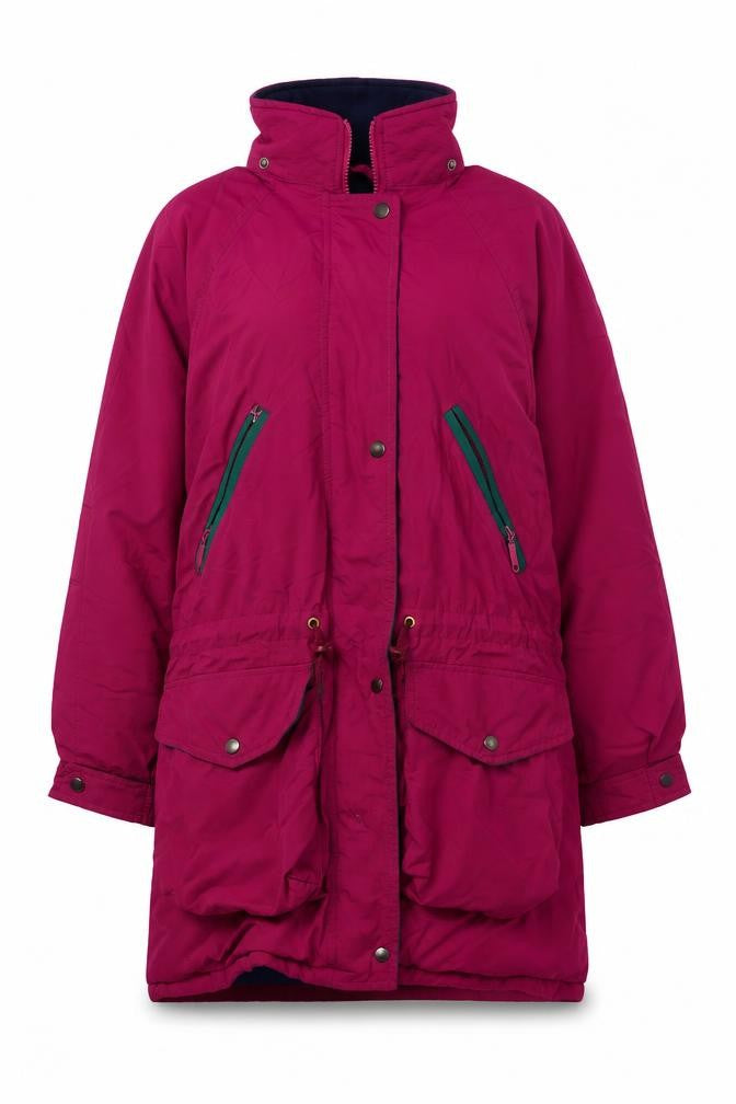Front view of St Michael Women's Pink Parka Jacket, size 14, Hooded