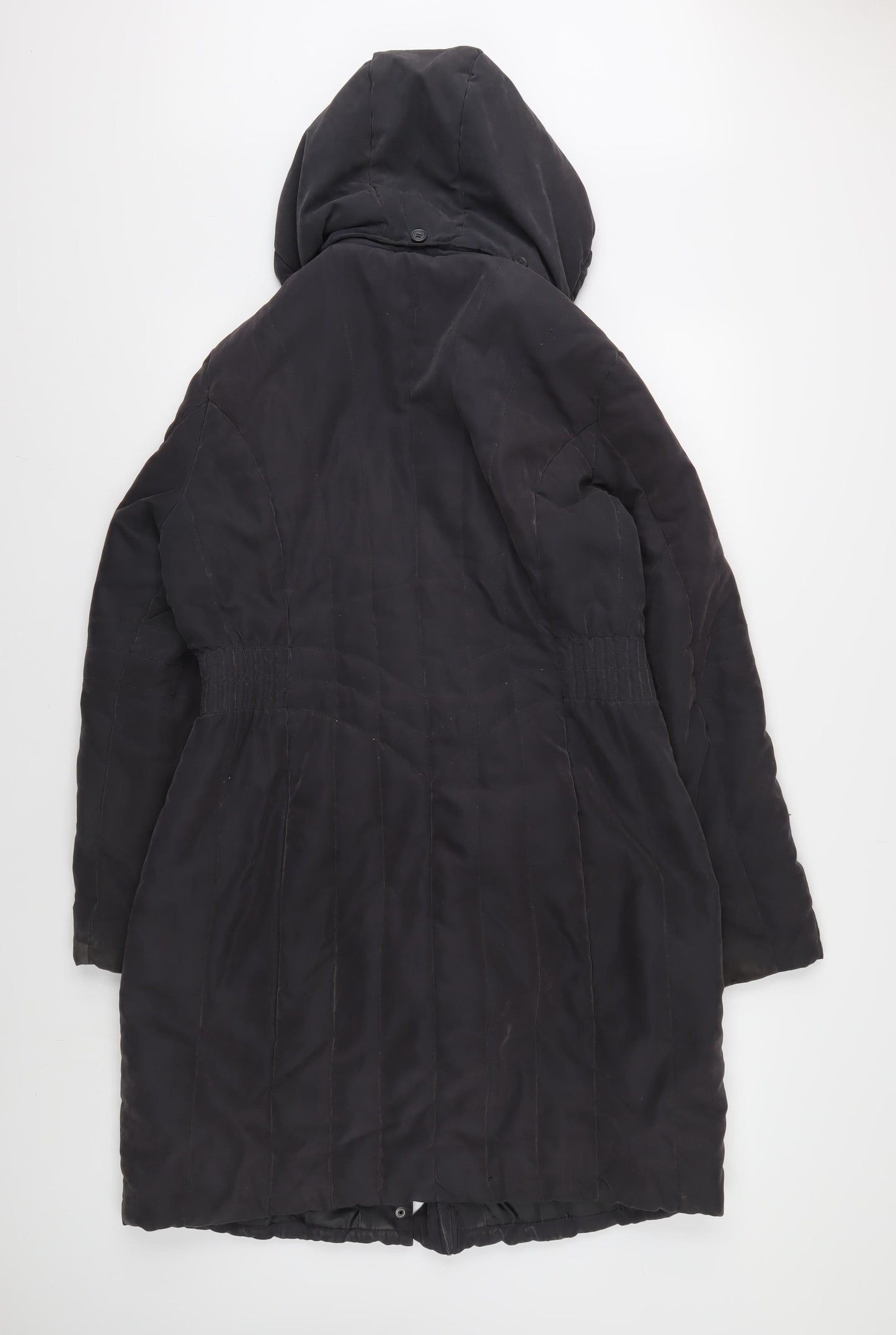 BHS Women's Black Parka Size 14 Hooded Coat