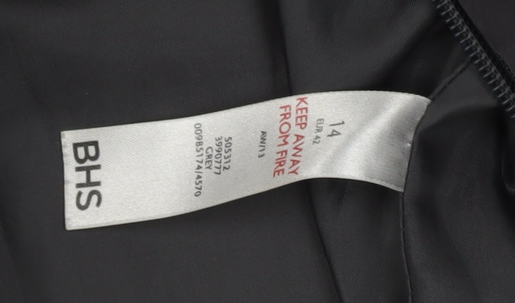 BHS Women's Black Parka Size 14 Hooded Coat