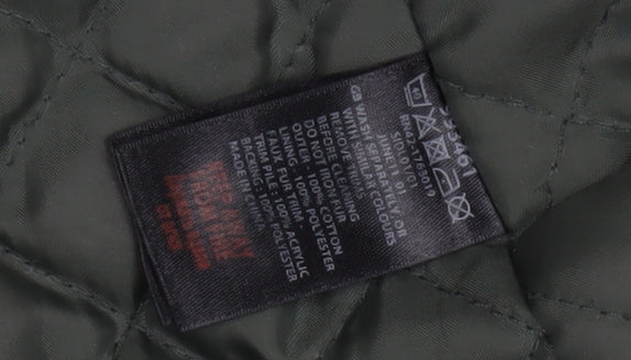 Monsoon Women's Green Parka L - Hooded Long Winter Coat