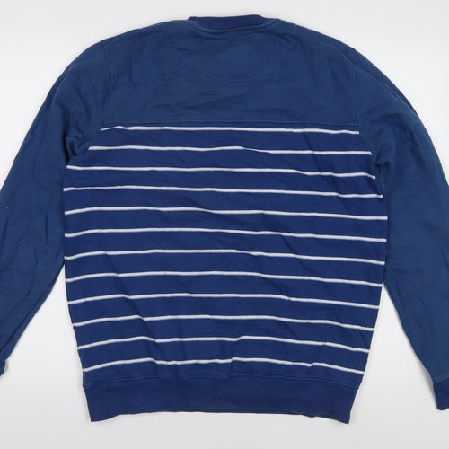 Stock & Co Men's Blue Striped Pullover Sweatshirt M