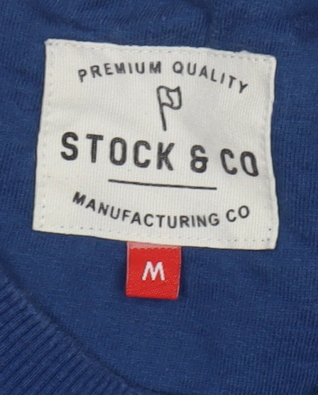 Stock & Co Men's Blue Striped Pullover Sweatshirt M