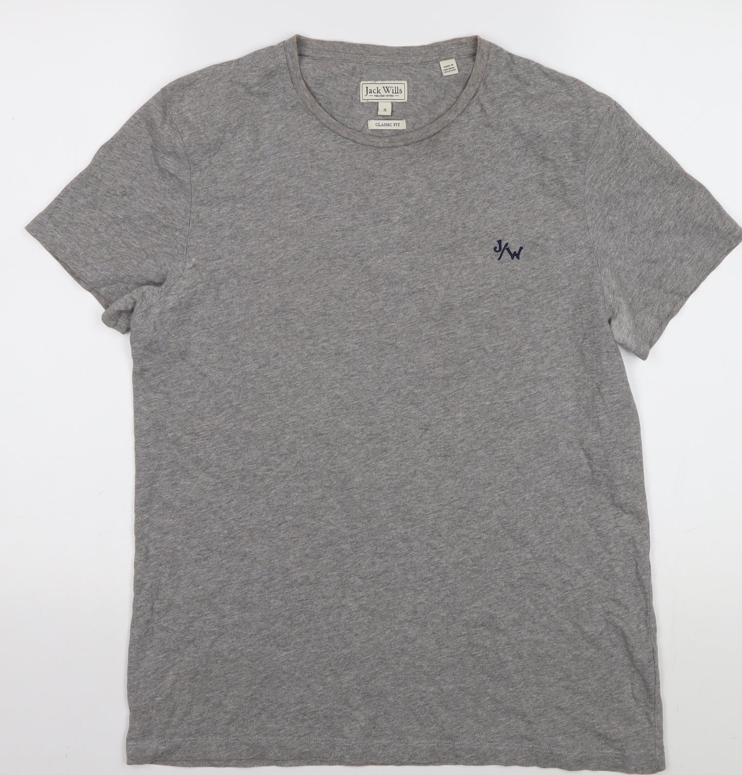 Jack Wills Men's Grey T-Shirt, S, Classic Fit, Logo